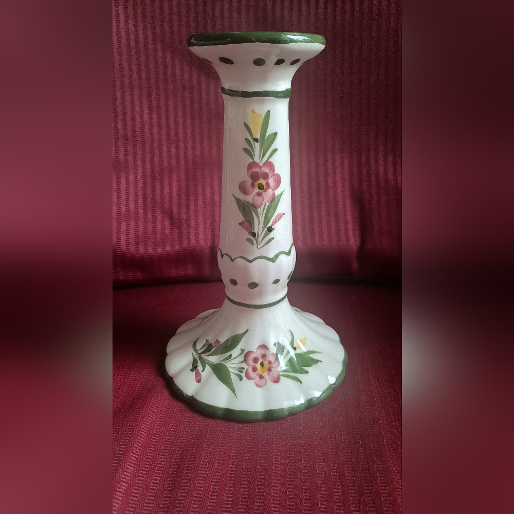 Vintage Portugal Hand Painted Candle Holder